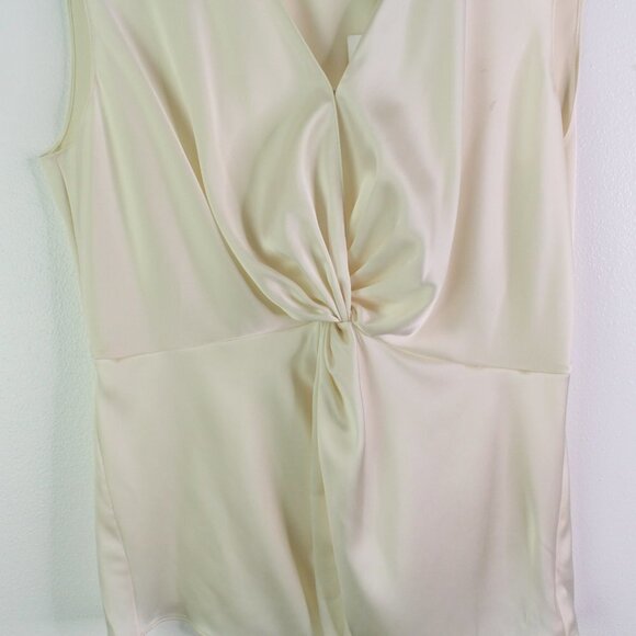 Theory Twist Front Soft Satin Top in Rice 6 - Picture 3 of 11